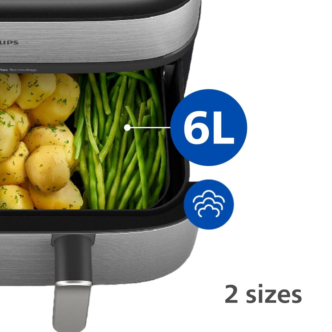 Philips Serie 5000 Freidora de Aire Doble con Vapor 9 L RapidAir Plus