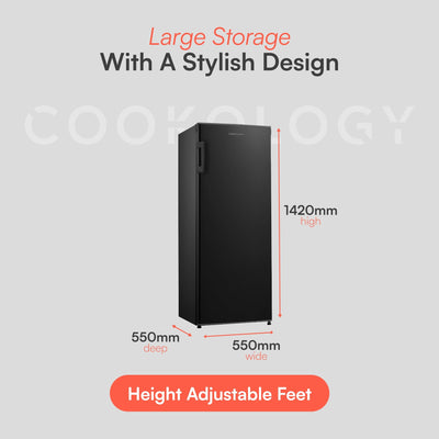 Cookology Congelador Vertical Alto 160 L Negro