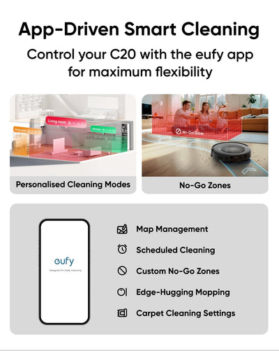 eufy Omni C20 Robot Aspirador y Fregona 7000Pa Estación Todo en Uno
