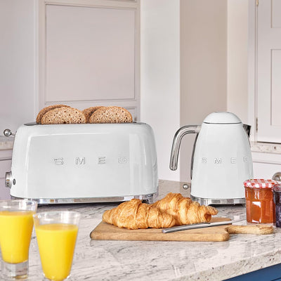 Smeg Set Hervidor 1,7 L y Tostadora 2 Rebanadas Estilo Retro Blanco