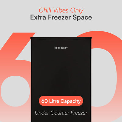 Cookology Congelador Bajo Encimera 60 L Negro