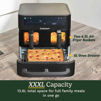 Cuisinart Tri Zone Freidora de Aire y Horno 13,6 L 3 Zonas Sin PFAS