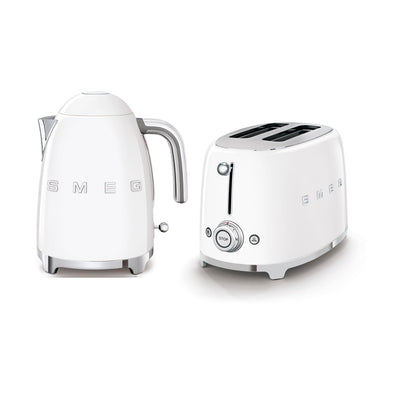 Smeg Set Hervidor 1,7 L y Tostadora 2 Rebanadas Estilo Retro Blanco