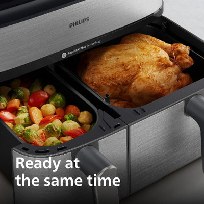 Philips Serie 5000 Freidora de Aire Doble con Vapor 9 L RapidAir Plus