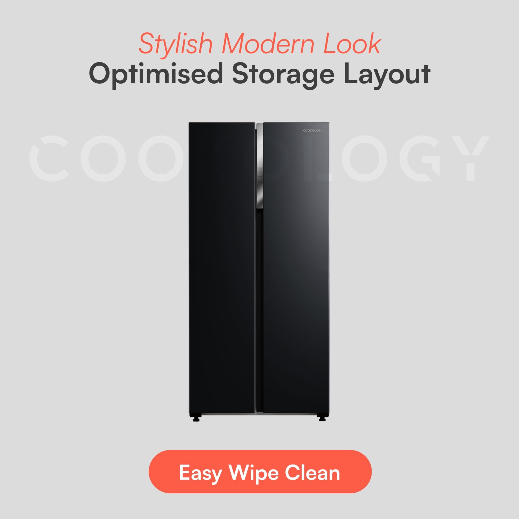 Cookology Frigorífico Americano Side-by-Side 177,5 cm Negro