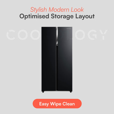 Cookology Frigorífico Americano Side-by-Side 177,5 cm Negro