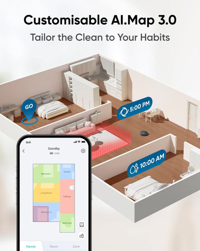 eufy X10 Pro Omni Robot Aspirador y Fregona 8000Pa Estación Todo en Uno Negro