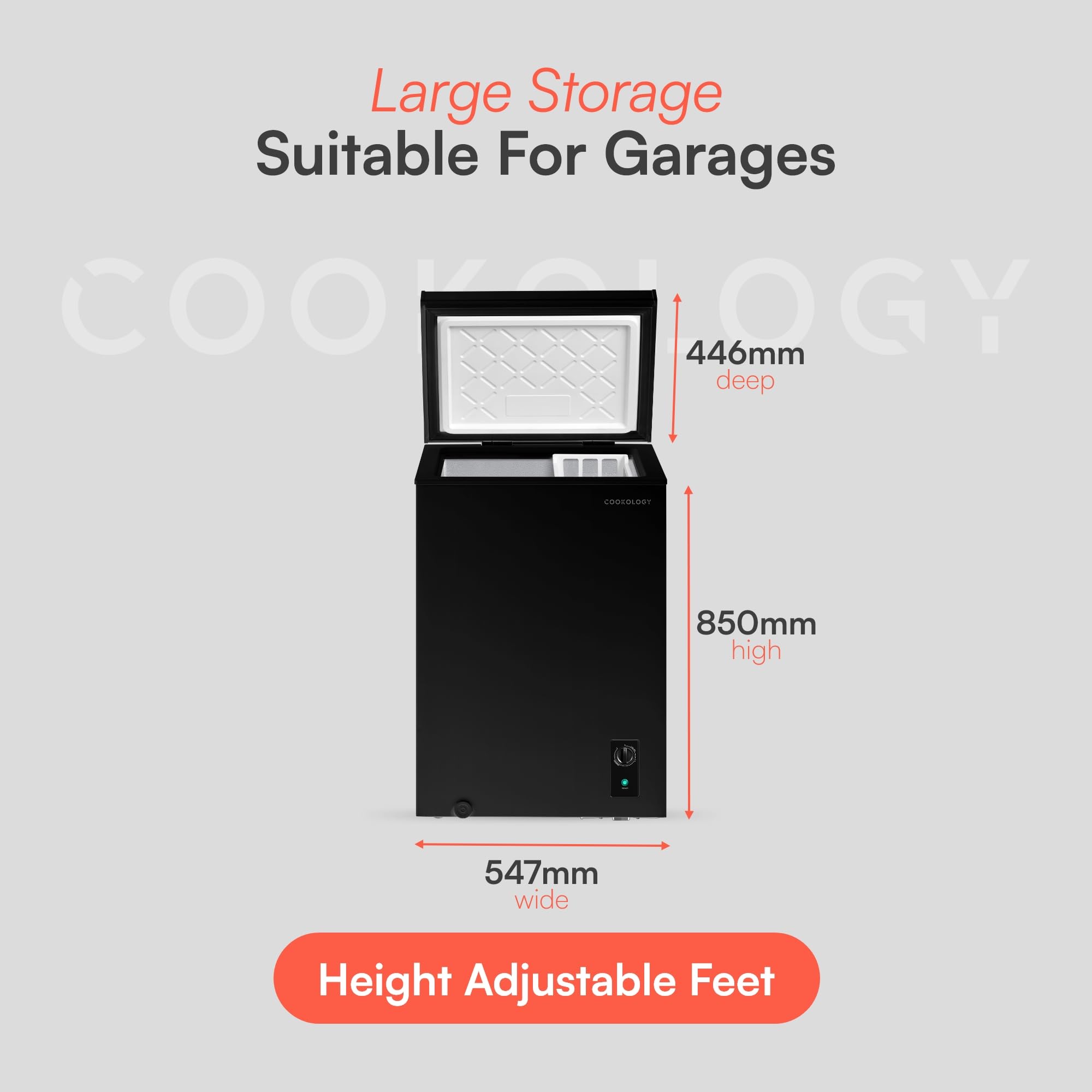 Cookology Congelador Horizontal 99 L Negro