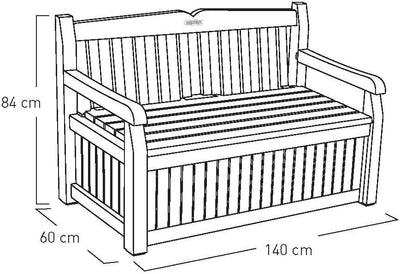 Keter Eden Banco Baúl de Jardín 265 L Efecto Madera Beige/Marrón