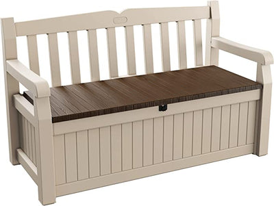 Keter Eden Banco Baúl de Almacenamiento 265 L Beige/Marrón
