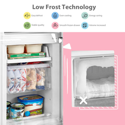 COMFEE' Frigorífico Combi 174 L Low Frost LED Puerta Reversible Blanco
