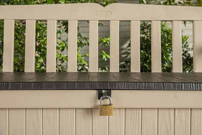 Keter Eden Banco Baúl de Jardín 265 L Efecto Madera Beige/Marrón
