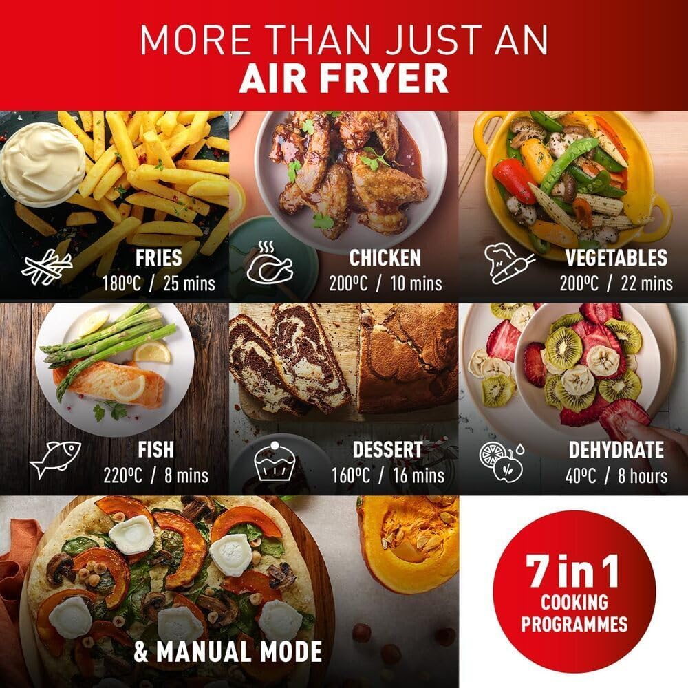 Tefal Easy Fry Dual Zone Freidora de Aire Doble 8,3 L 8 en 1 Digital