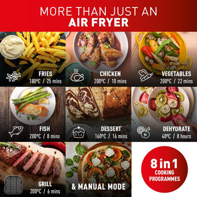 Tefal Easy Fry Dual Zone Freidora de Aire Doble 8,3 L 8 en 1 Asar Hornear
