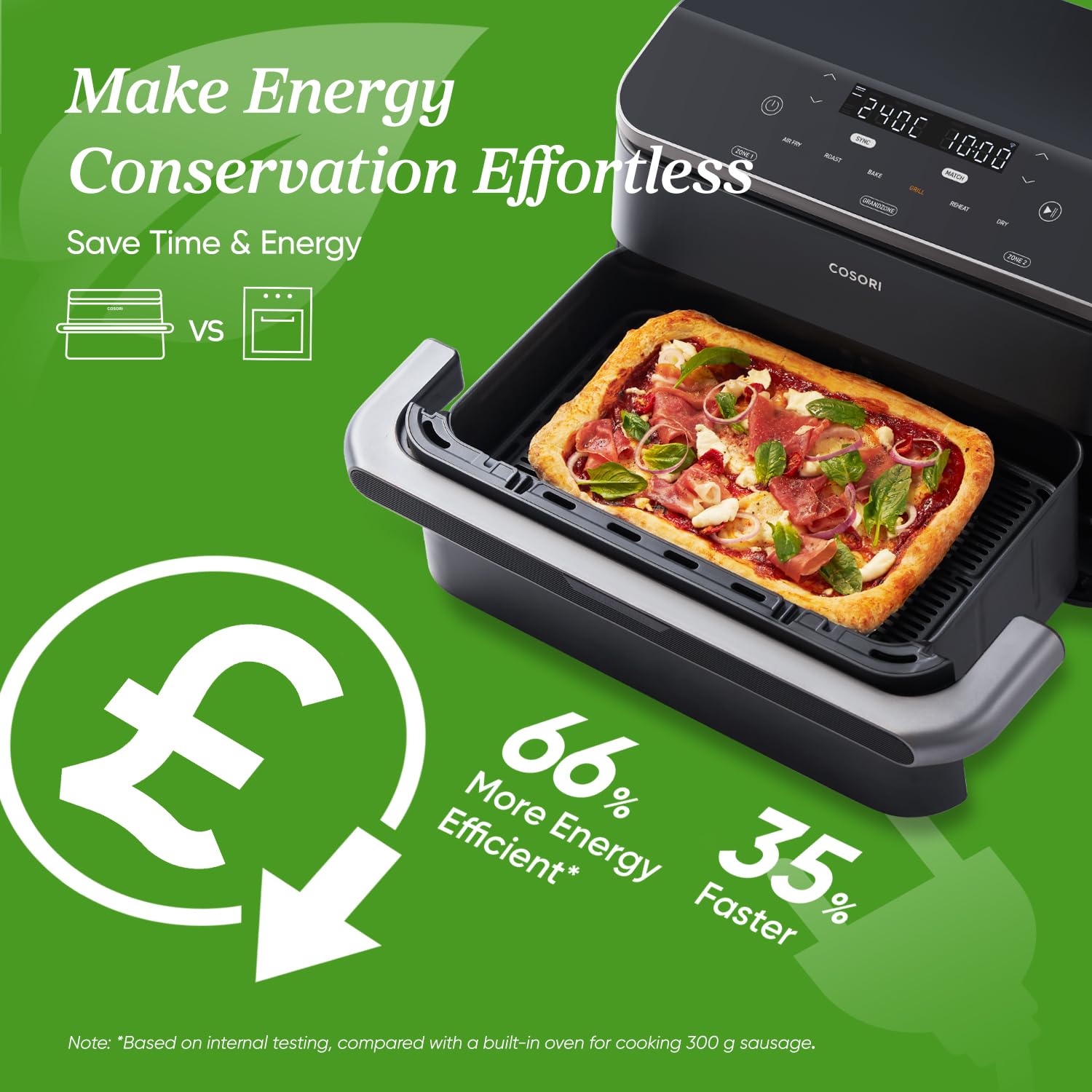 COSORI TwinFry Freidora de Aire Doble 10 L Convertible 8 en 1