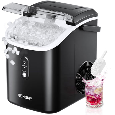 EUHOMY Máquina de Hielo Nugget con Asa 15,5 kg/24 h Hielo Masticable