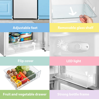 COMFEE' Frigorífico Combi 174 L Low Frost LED Puerta Reversible Blanco
