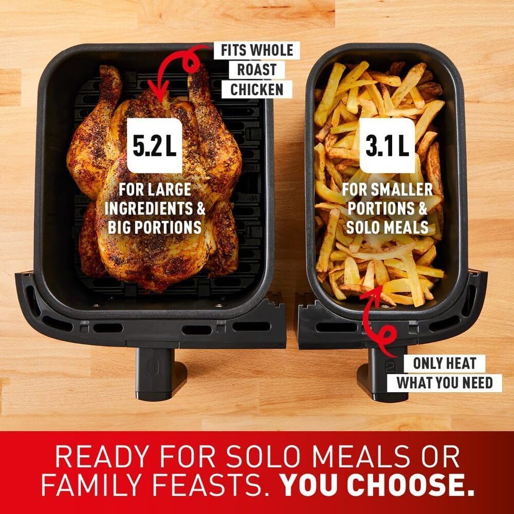 Tefal Easy Fry Dual Zone Freidora de Aire Doble 8,3 L 8 en 1 Digital