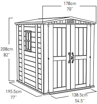 Keter Factor Caseta de Jardín de Plástico Doble Puerta