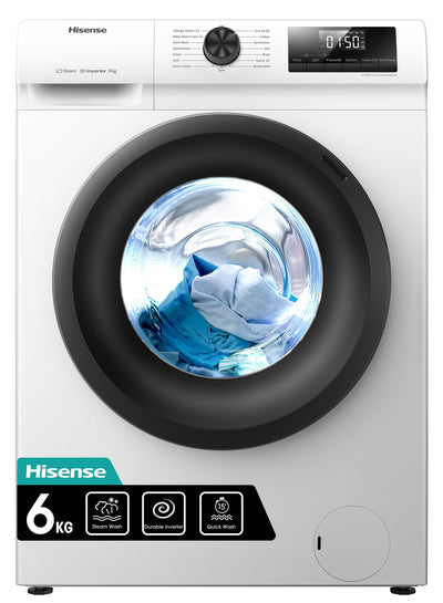 Lavadora de Carga Frontal 6 kg Inverter 15 Programas 1200 rpm Blanco Clase C