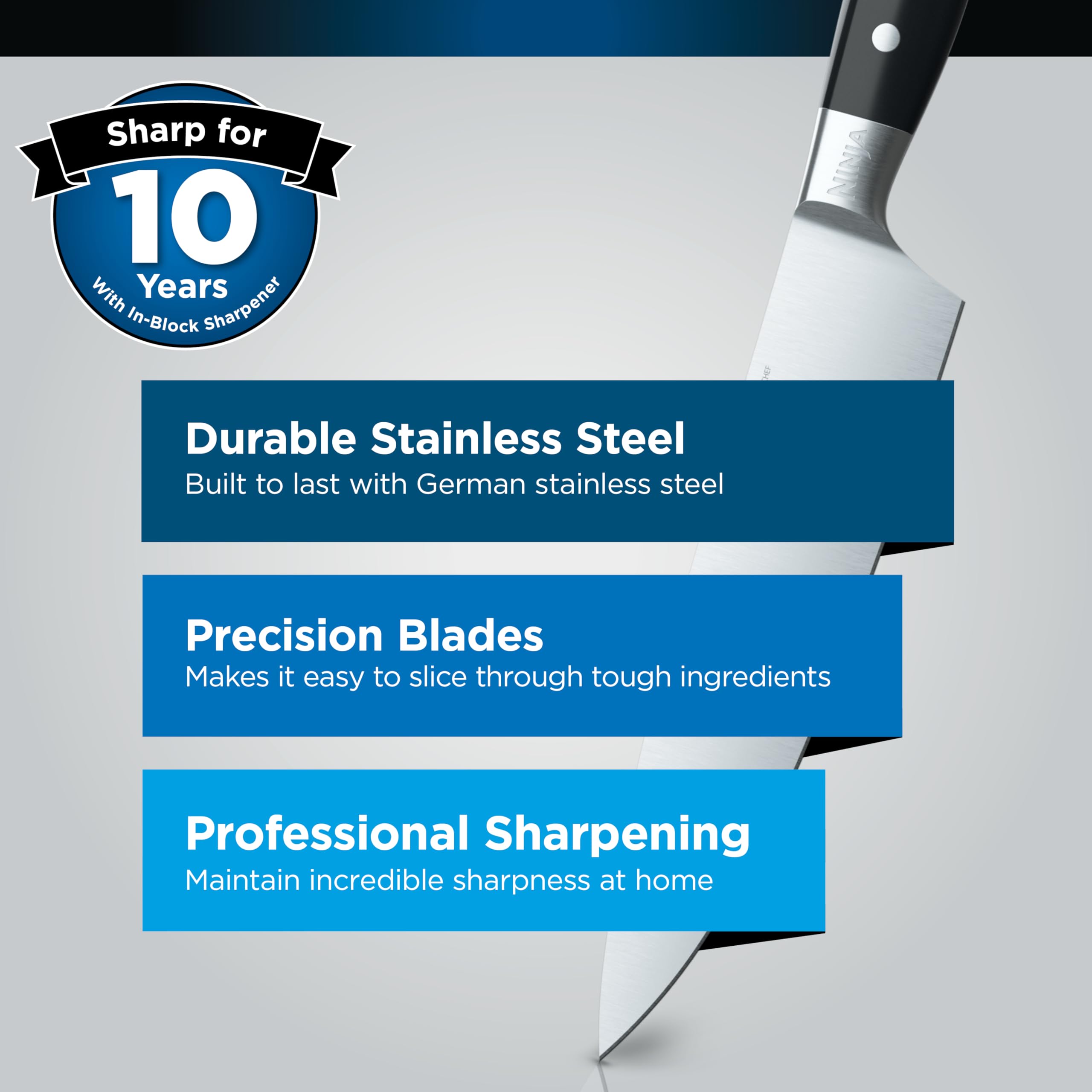 Ninja Foodi StaySharp Bloque de Cuchillos con Afilador 5 Piezas