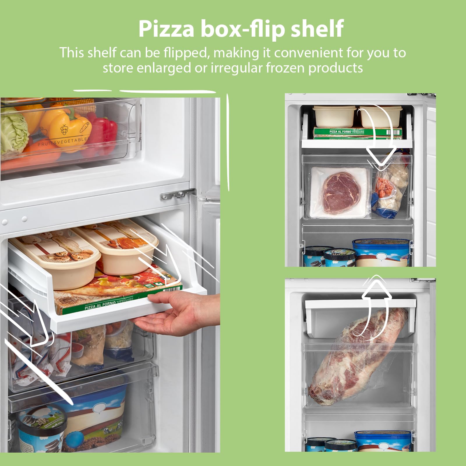 COMFEE' Frigorífico Combi 174 L Low Frost LED Puerta Reversible Blanco