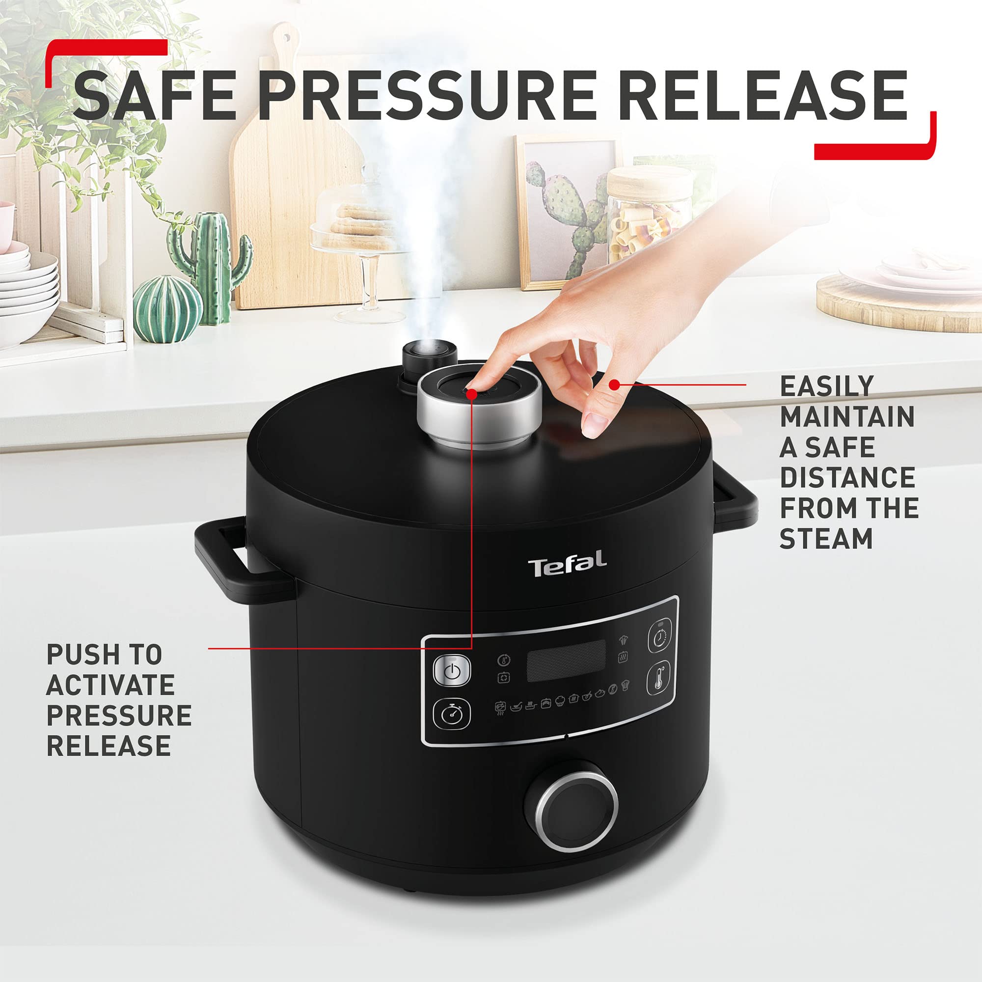 Tefal Turbo Cuisine Olla Multifunción a Presión 10 en 1 4,8 L 1000 W