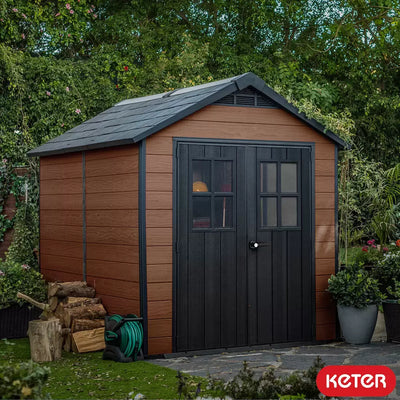 Keter Newton Caseta de Jardín de Plástico Doble Puerta
