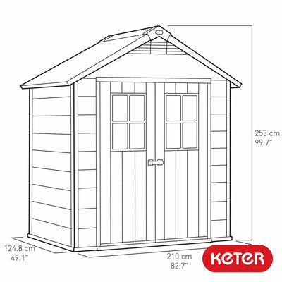 Keter Oakland Caseta de Jardín de Resina Gris