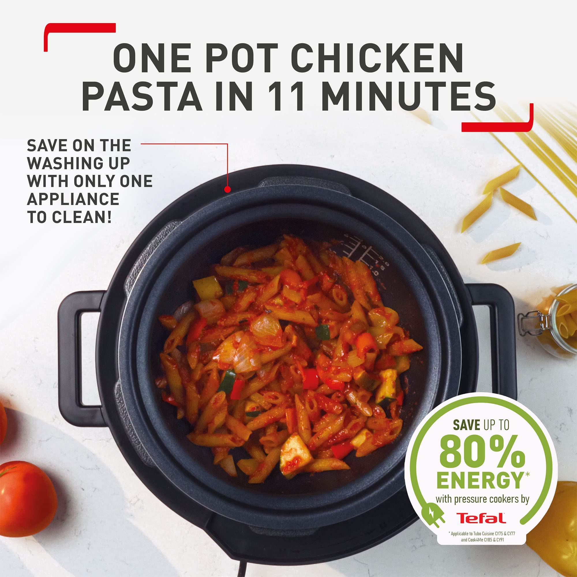 Tefal Turbo Cuisine Olla Multifunción a Presión 10 en 1 4,8 L 1000 W