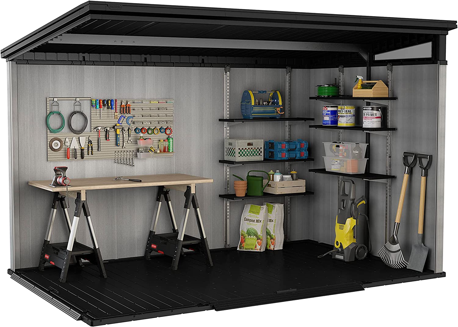 Keter Artisan Caseta de Jardín de Plástico Doble Puerta