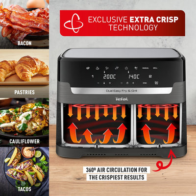Tefal Easy Fry Dual Zone Freidora de Aire Doble 8,3 L 8 en 1