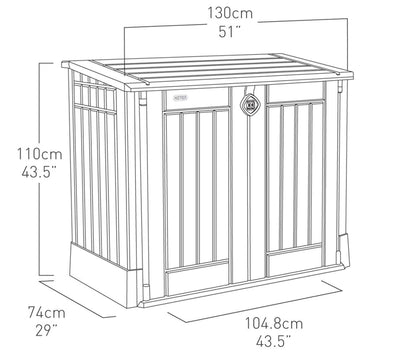 Keter Store-It-Out Midi Caseta de Almacenamiento 130x74x110 cm Negro/Gris