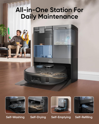 eufy X10 Pro Omni Robot Aspirador y Fregona 8000Pa Estación Todo en Uno