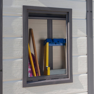 Keter Manor Caseta de Jardín Puerta Simple Efecto Madera Beige