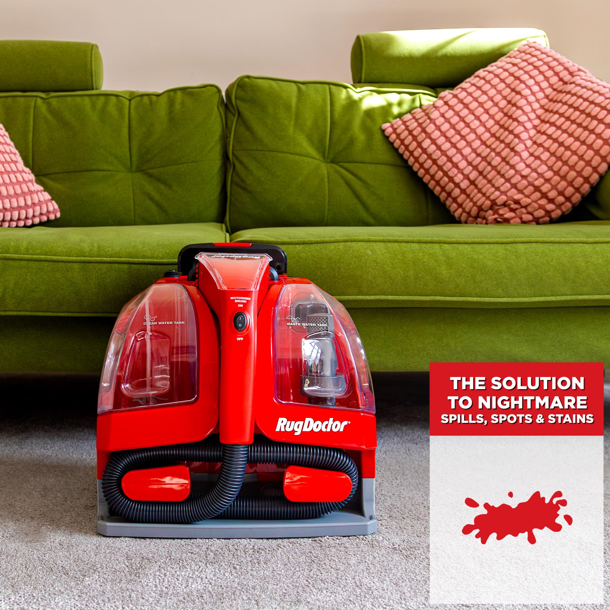 Rug Doctor Limpiador de Manchas Portátil 1100 W 1,9 L Rojo/Negro