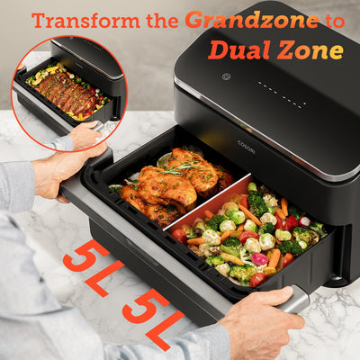 COSORI TwinFry Freidora de Aire Doble 10 L Convertible 8 en 1