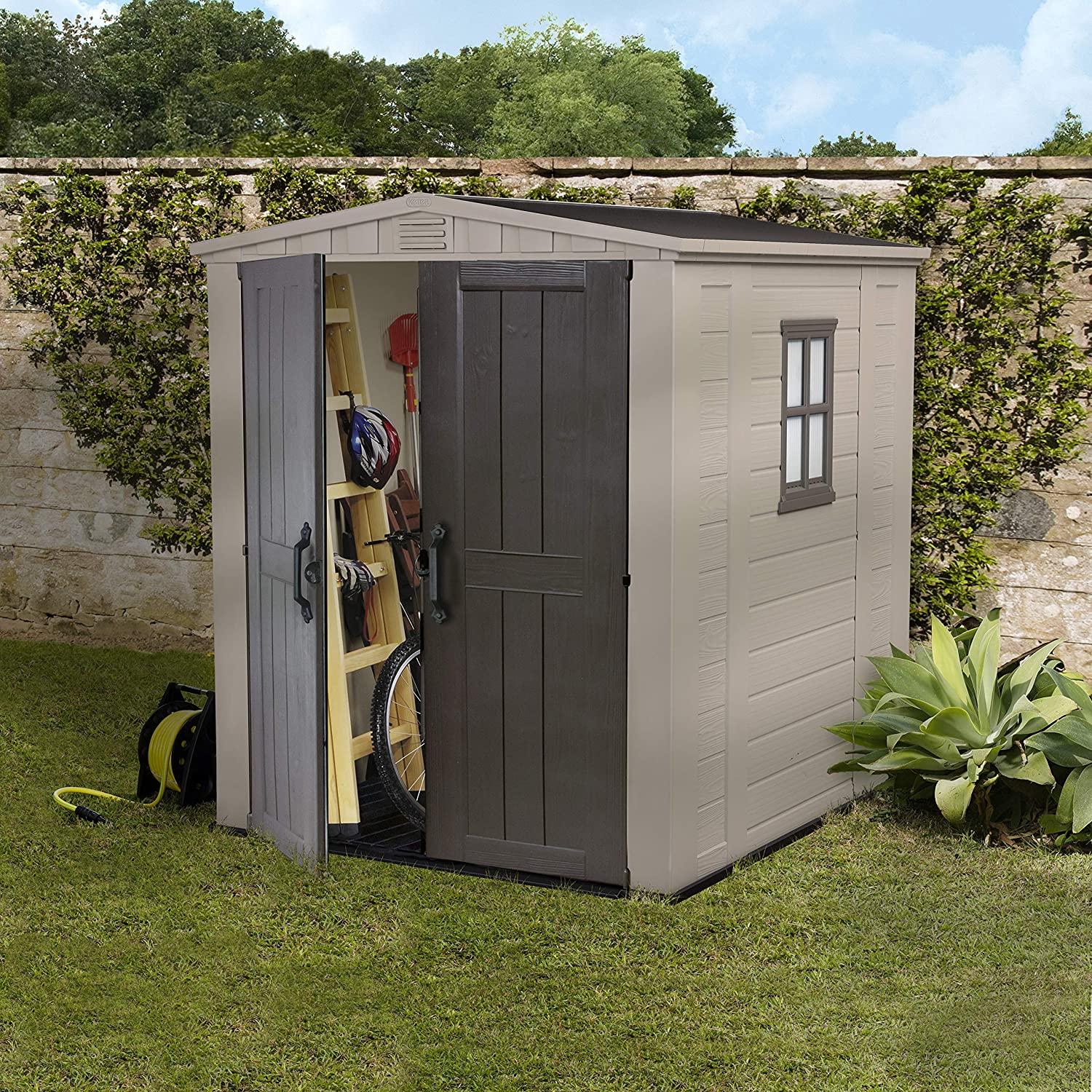 Keter Factor Caseta de Jardín de Plástico Doble Puerta